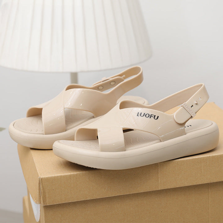 CALORA_ Modieuze Dames Slippers met Gesp en Open Teen van Jelly