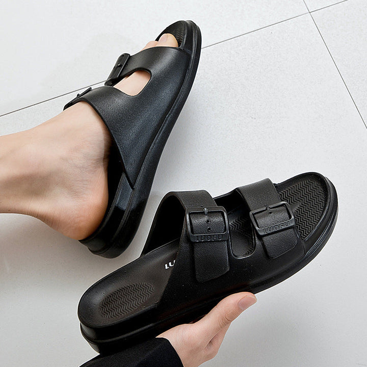 CALORA_ Modieuze Dames Slippers met Gesp en Open Teen van Jelly