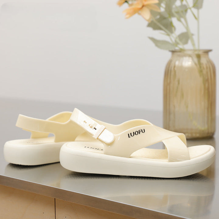 CALORA_ Modieuze Dames Slippers met Gesp en Open Teen van Jelly
