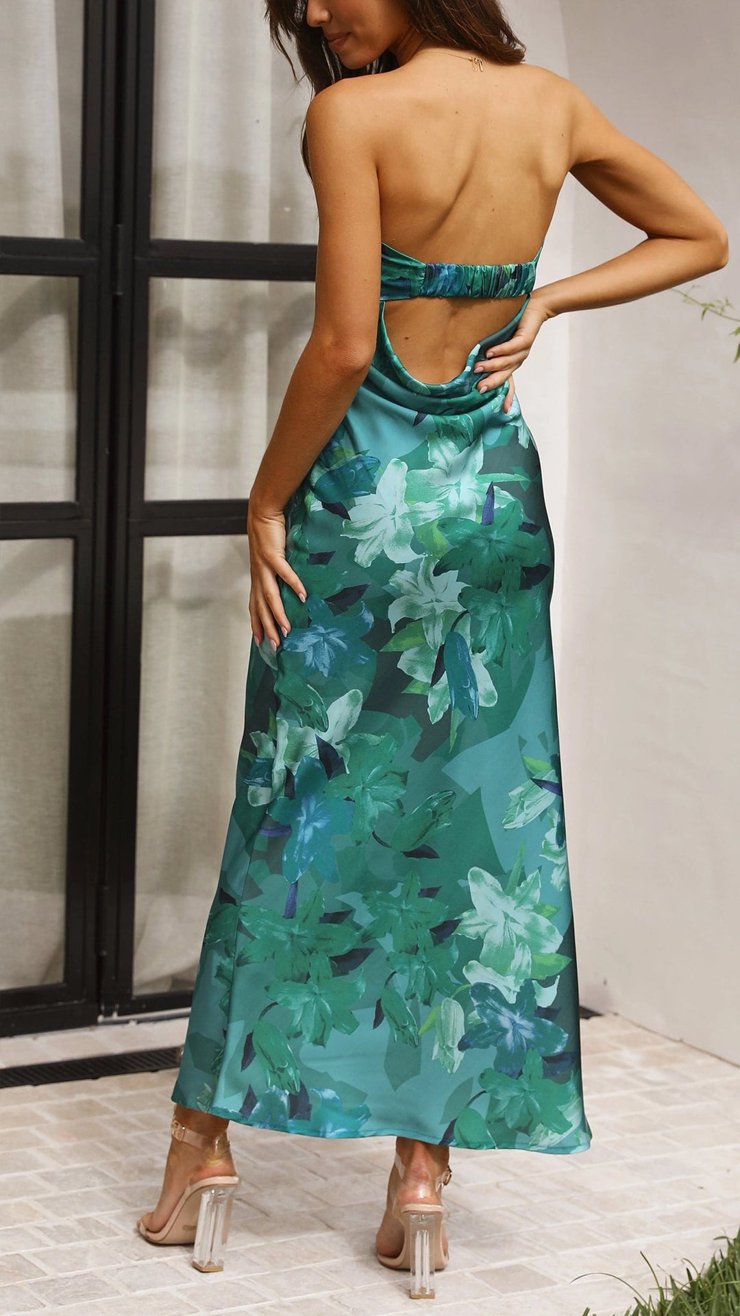 CALORA_ Mouwloze Bloemen Maxi Jurk Met Vloeiende Zomer Silhouet