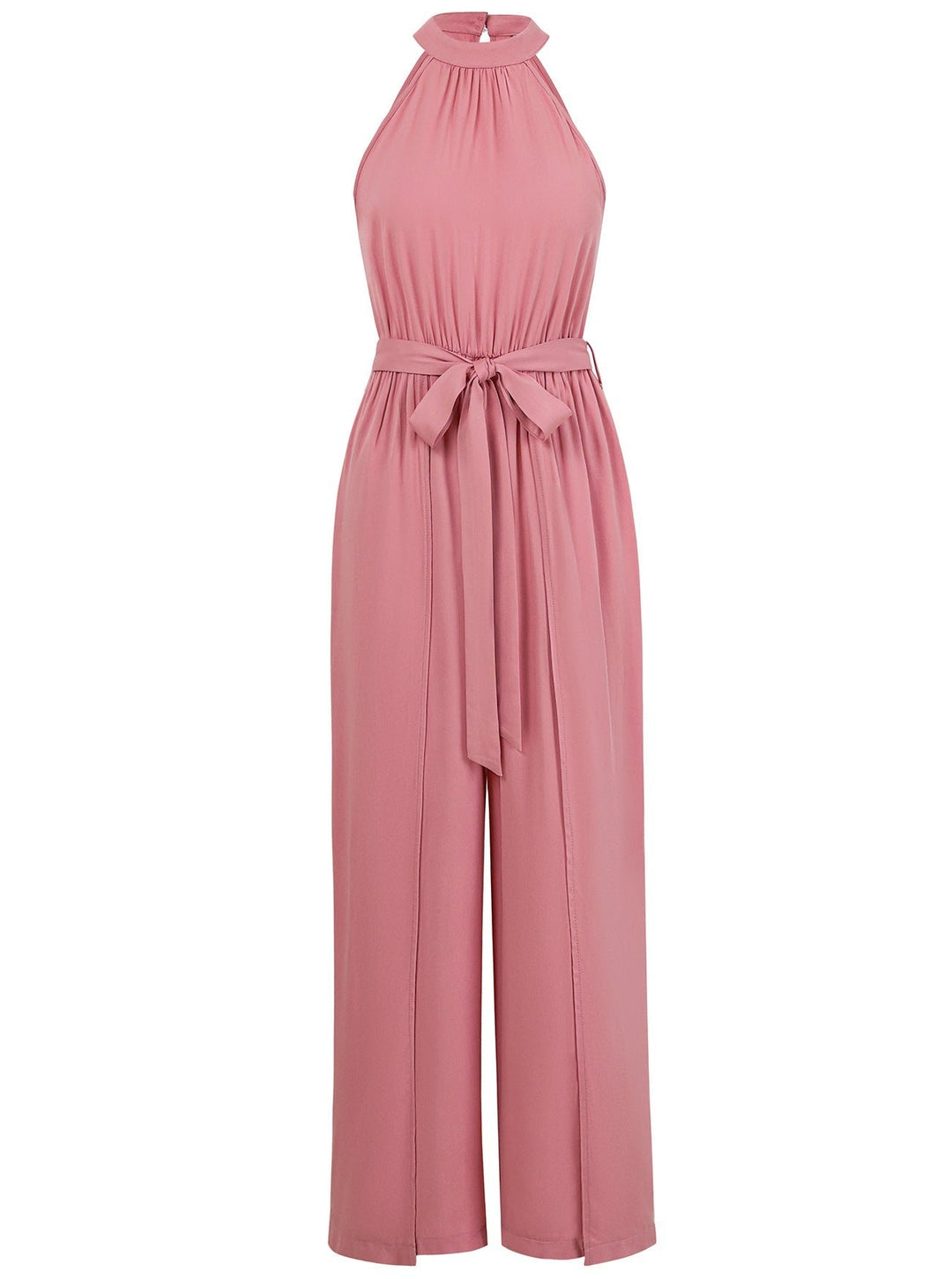 CALORA_ Mouwloze Halter Jumpsuit met Strik Taille