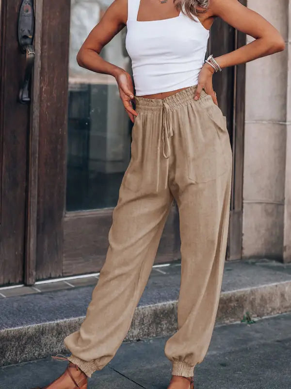 CALORA_ Valvetta | Stijlvolle Comfortabele Joggingsbroek met Haremstijl en Elastische Tailleband