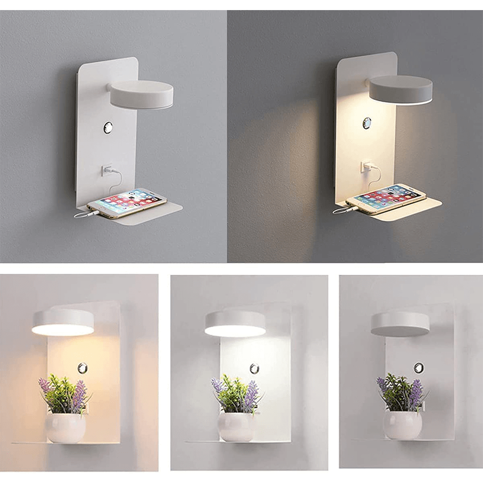 CALORA_ Nachtlamp met Oplader en 90° Draaibaar Oplaadstation
