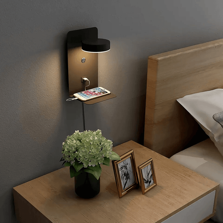 CALORA_ Nachtlamp met Oplader en 90° Draaibaar Oplaadstation