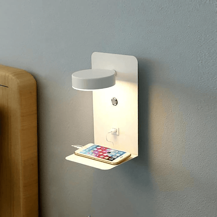 CALORA_ Nachtlamp met Oplader en 90° Draaibaar Oplaadstation