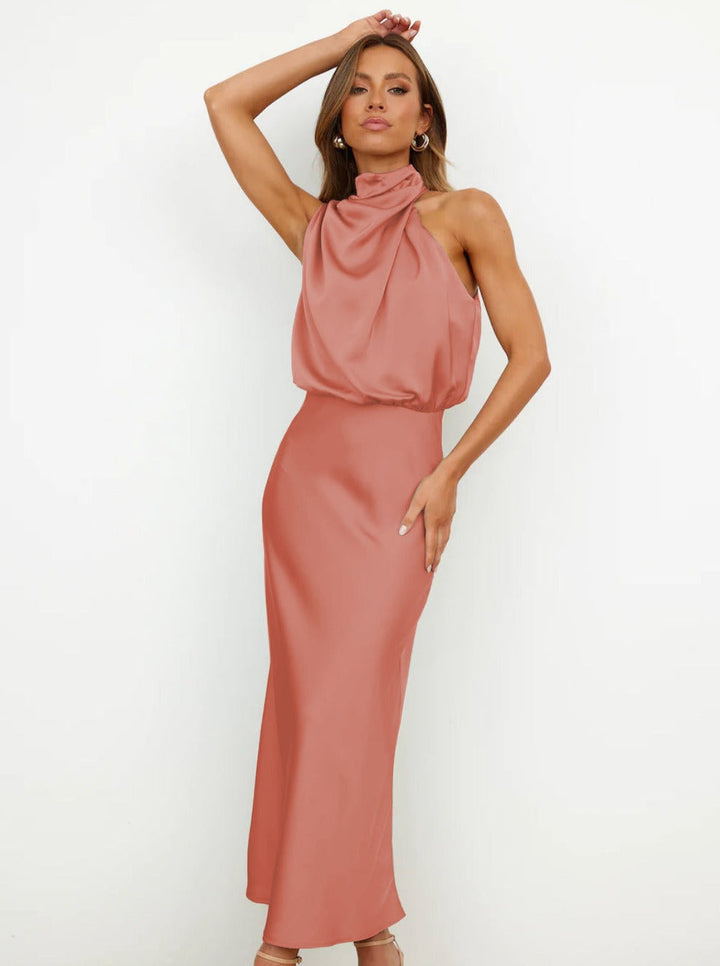 CALORA_ Noemí | Elegante roze halternek Jurk