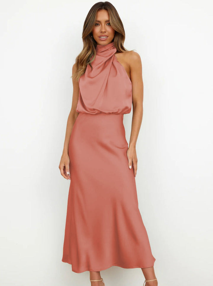 CALORA_ Noemí | Elegante roze halternek Jurk