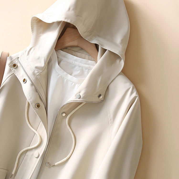 CALORA_ Oversized Trenchcoat met Capuchon voor Dames in de Herfst