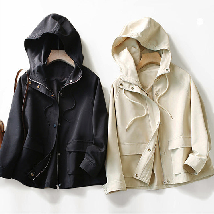 CALORA_ Oversized Trenchcoat met Capuchon voor Dames in de Herfst