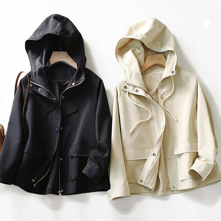 CALORA_ Oversized Trenchcoat met Capuchon voor Dames in de Herfst