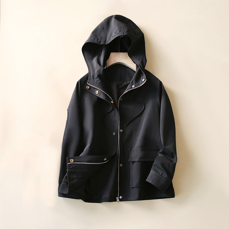 CALORA_ Oversized Trenchcoat met Capuchon voor Dames in de Herfst