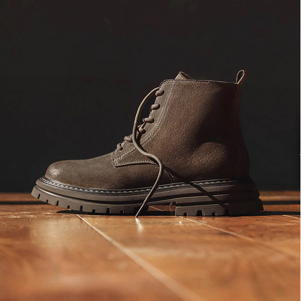 CALORA_ OakForge Boots | Heren Laarzen - Dubbele laag leer, robuuste nubuck afwerking