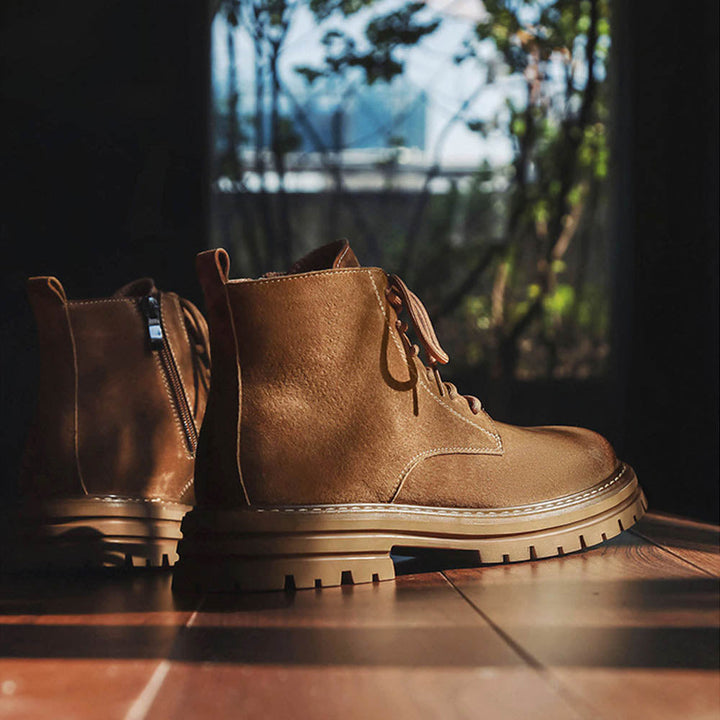 CALORA_ OakForge Boots | Heren Laarzen - Dubbele laag leer, robuuste nubuck afwerking