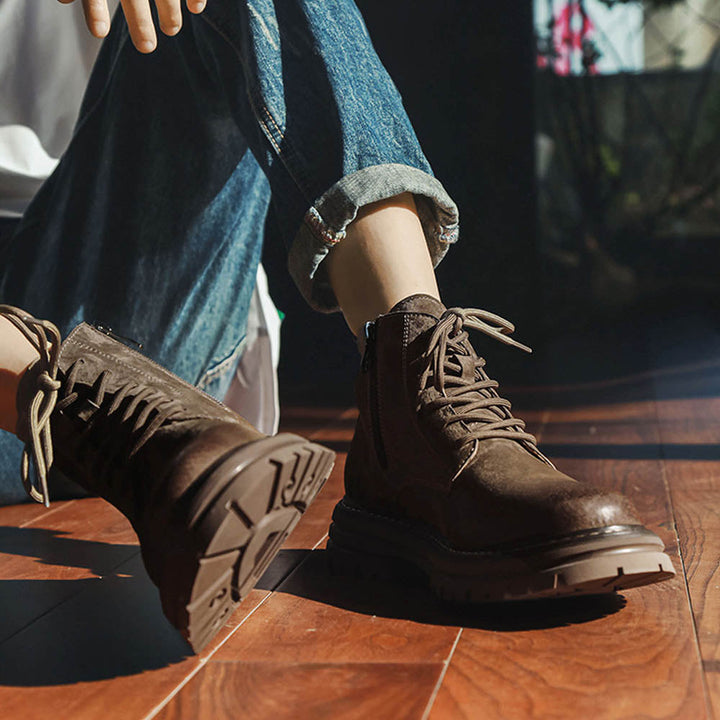 CALORA_ OakForge Boots | Heren Laarzen - Dubbele laag leer, robuuste nubuck afwerking
