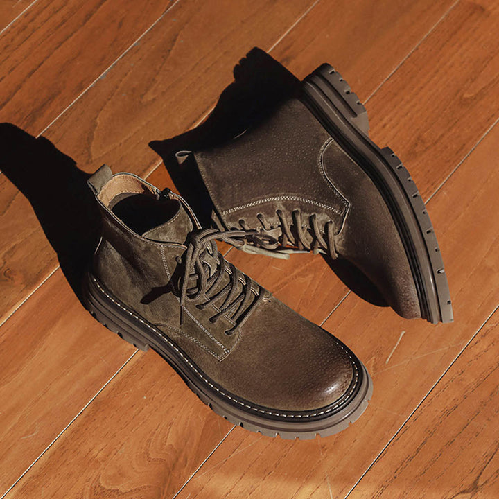 CALORA_ OakForge Boots | Heren Laarzen - Dubbele laag leer, robuuste nubuck afwerking