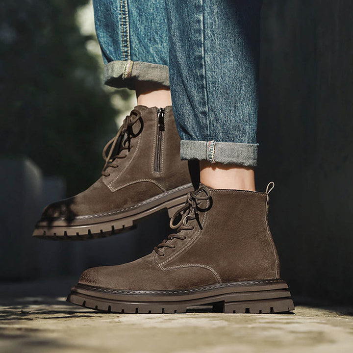 CALORA_ OakForge Boots | Heren Laarzen - Dubbele laag leer, robuuste nubuck afwerking