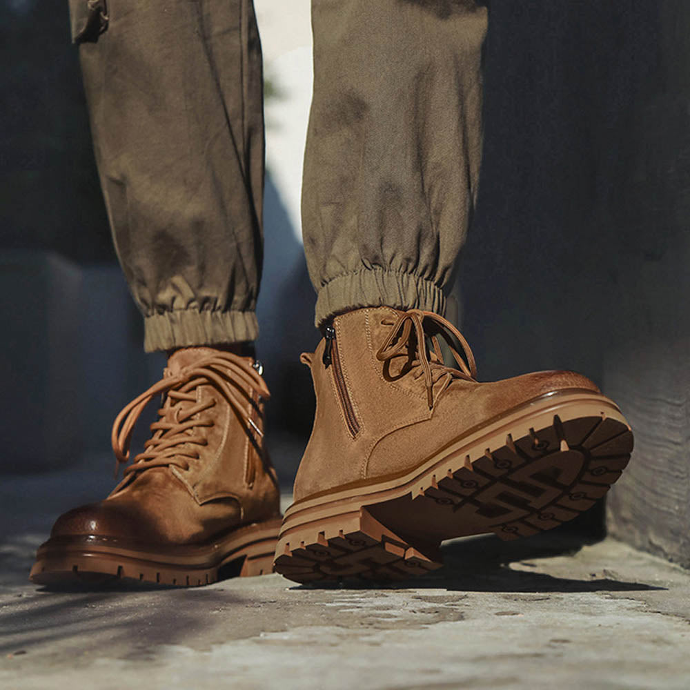 CALORA_ OakForge Boots | Heren Laarzen - Dubbele laag leer, robuuste nubuck afwerking