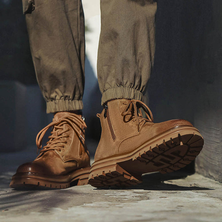 CALORA_ OakForge Boots | Heren Laarzen - Dubbele laag leer, robuuste nubuck afwerking