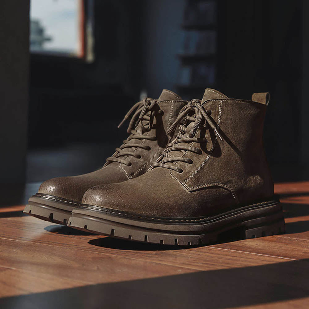 CALORA_ OakForge Boots | Heren Laarzen - Dubbele laag leer, robuuste nubuck afwerking