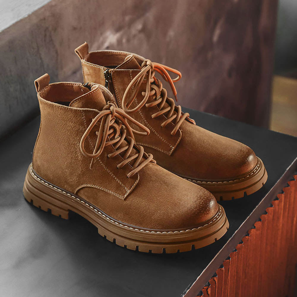 CALORA_ OakForge Boots | Heren Laarzen - Dubbele laag leer, robuuste nubuck afwerking