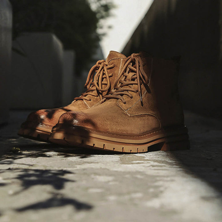 CALORA_ OakForge Boots | Heren Laarzen - Dubbele laag leer, robuuste nubuck afwerking