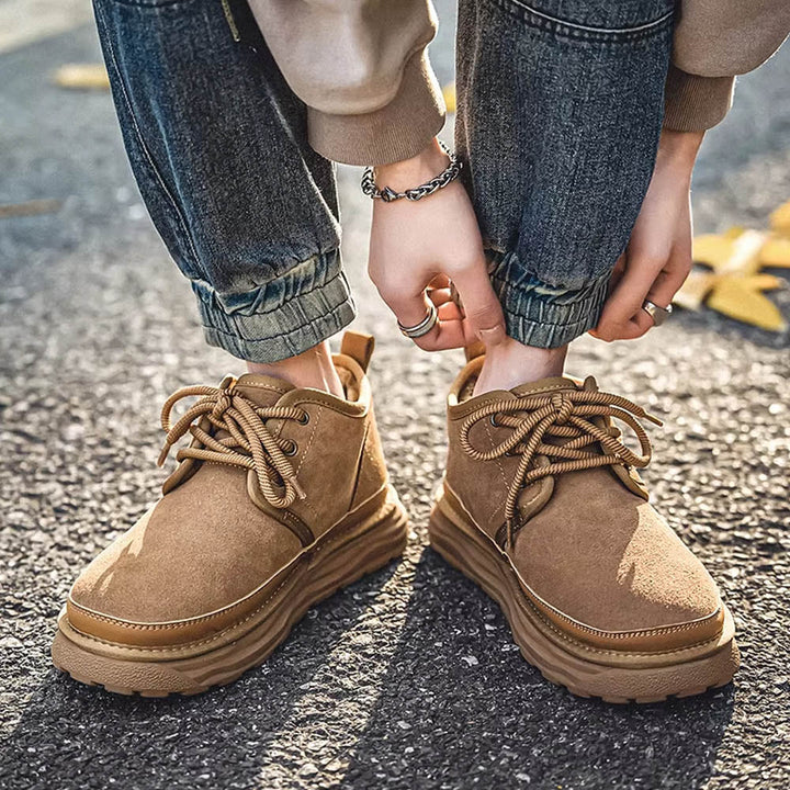 CALORA_ OakForge Sneakers - Premium Nubuck Leer, Voering en Antislip Rubber