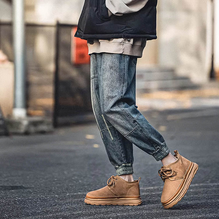 CALORA_ OakForge Sneakers - Premium Nubuck Leer, Voering en Antislip Rubber