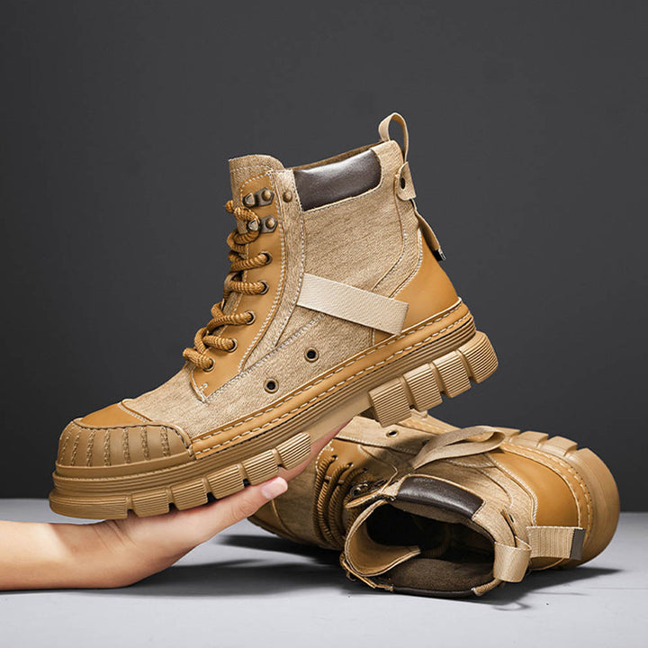CALORA_ OakForge Veterlaarzen - Nubuck Leer, Lichtgewicht, Rubber Zool, Harde neus