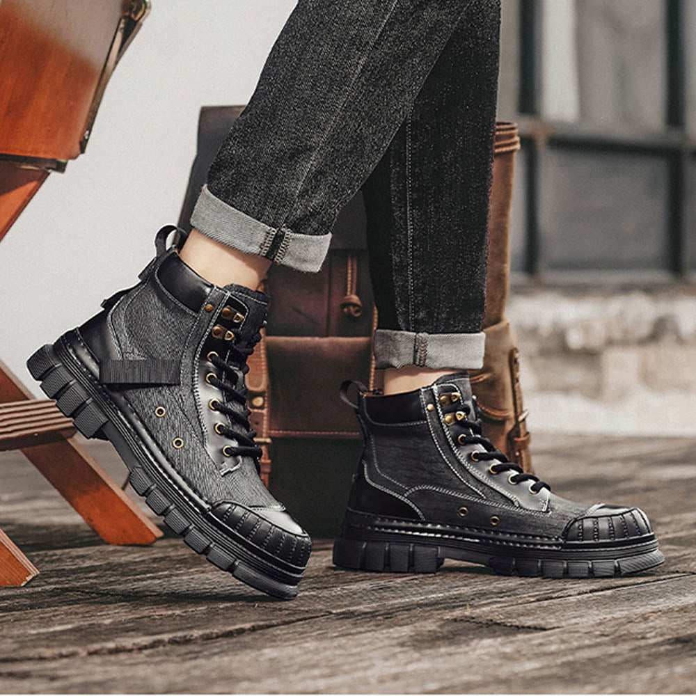 CALORA_ OakForge Veterlaarzen - Nubuck Leer, Lichtgewicht, Rubber Zool, Harde neus