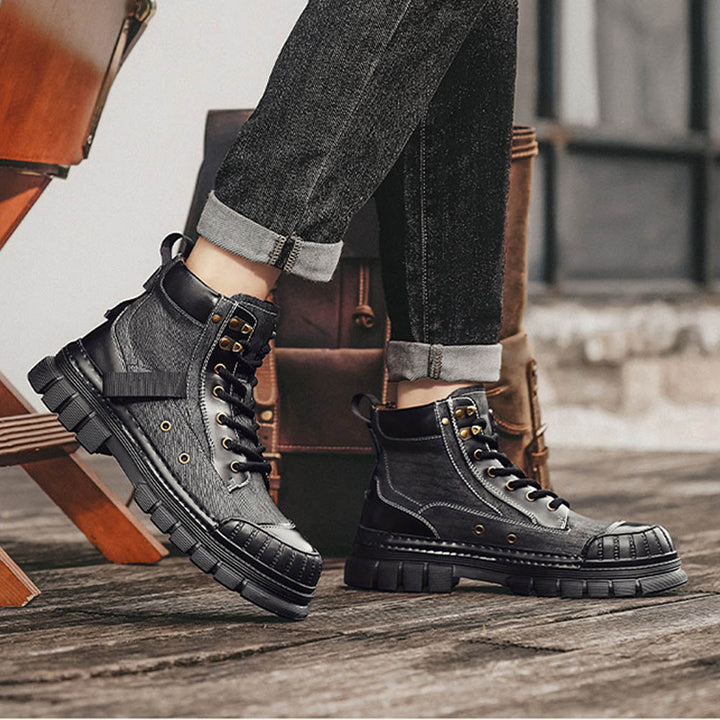 CALORA_ OakForge Veterlaarzen - Nubuck Leer, Lichtgewicht, Rubber Zool, Harde neus