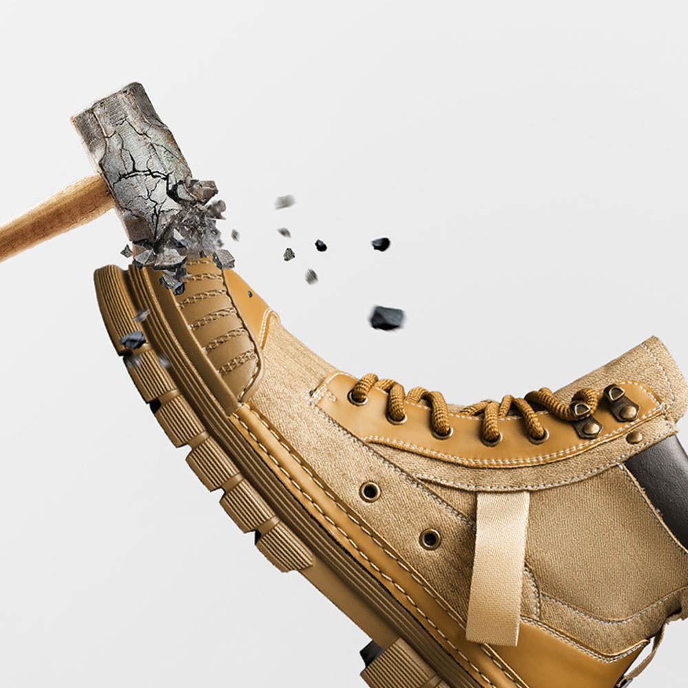CALORA_ OakForge Veterlaarzen - Nubuck Leer, Lichtgewicht, Rubber Zool, Harde neus