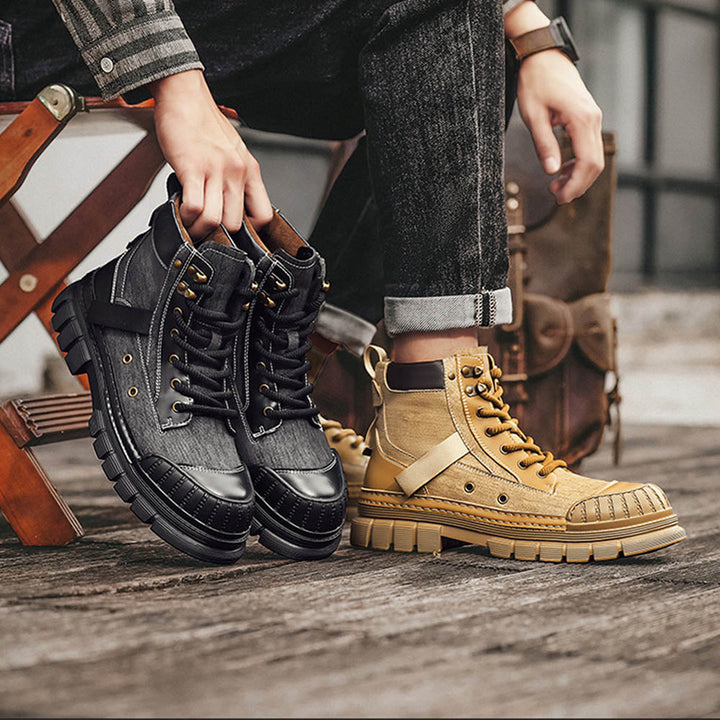 CALORA_ OakForge Veterlaarzen - Nubuck Leer, Lichtgewicht, Rubber Zool, Harde neus