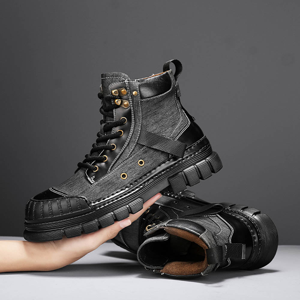 CALORA_ OakForge Veterlaarzen - Nubuck Leer, Lichtgewicht, Rubber Zool, Harde neus