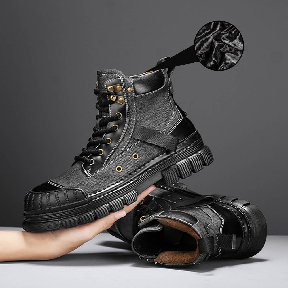 CALORA_ OakForge Veterlaarzen - Nubuck Leer, Lichtgewicht, Rubber Zool, Harde neus