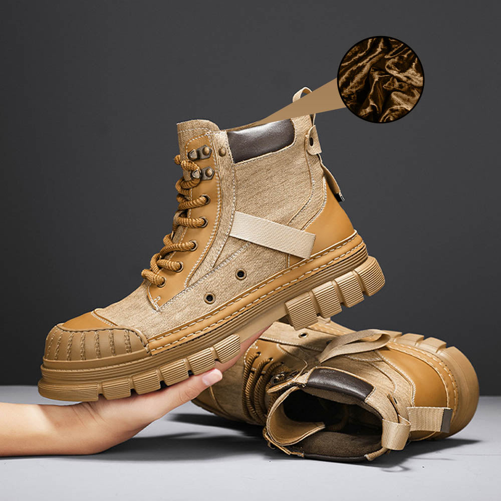 CALORA_ OakForge Veterlaarzen - Nubuck Leer, Lichtgewicht, Rubber Zool, Harde neus