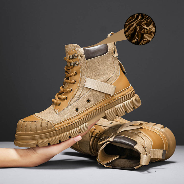 CALORA_ OakForge Veterlaarzen - Nubuck Leer, Lichtgewicht, Rubber Zool, Harde neus