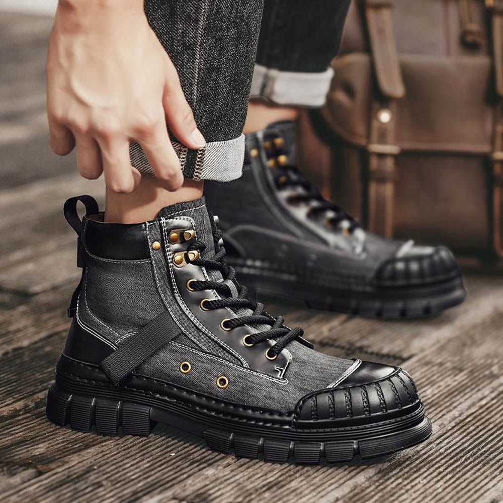 CALORA_ OakForge Veterlaarzen - Nubuck Leer, Lichtgewicht, Rubber Zool, Harde neus