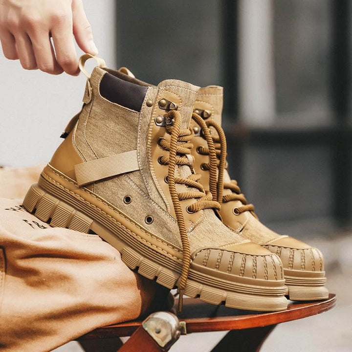 CALORA_ OakForge Veterlaarzen - Nubuck Leer, Lichtgewicht, Rubber Zool, Harde neus