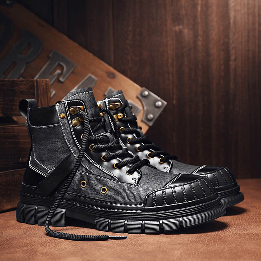 CALORA_ OakForge Veterlaarzen - Nubuck Leer, Lichtgewicht, Rubber Zool, Harde neus