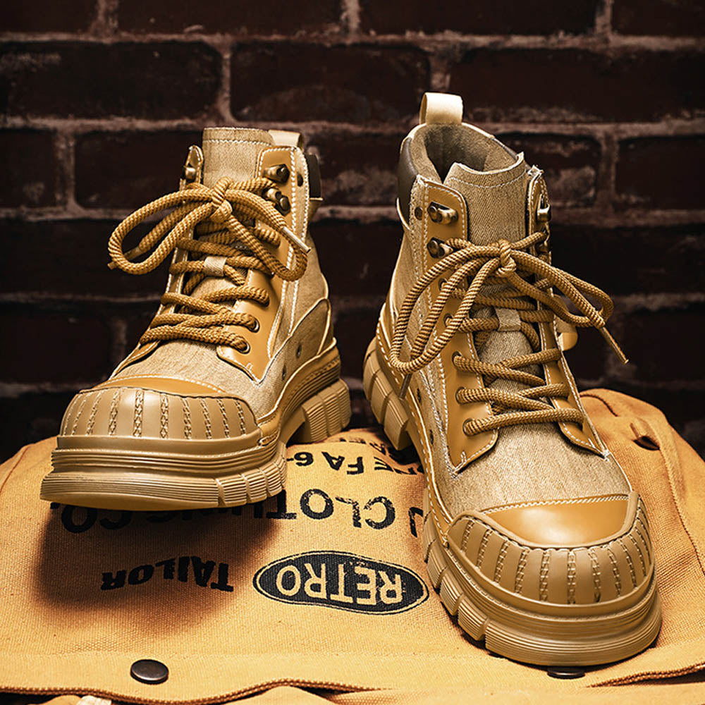 CALORA_ OakForge Veterlaarzen - Nubuck Leer, Lichtgewicht, Rubber Zool, Harde neus