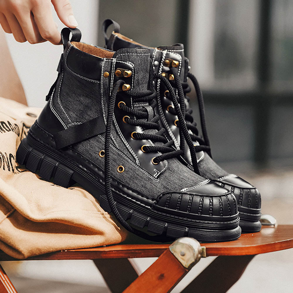 CALORA_ OakForge Veterlaarzen - Nubuck Leer, Lichtgewicht, Rubber Zool, Harde neus