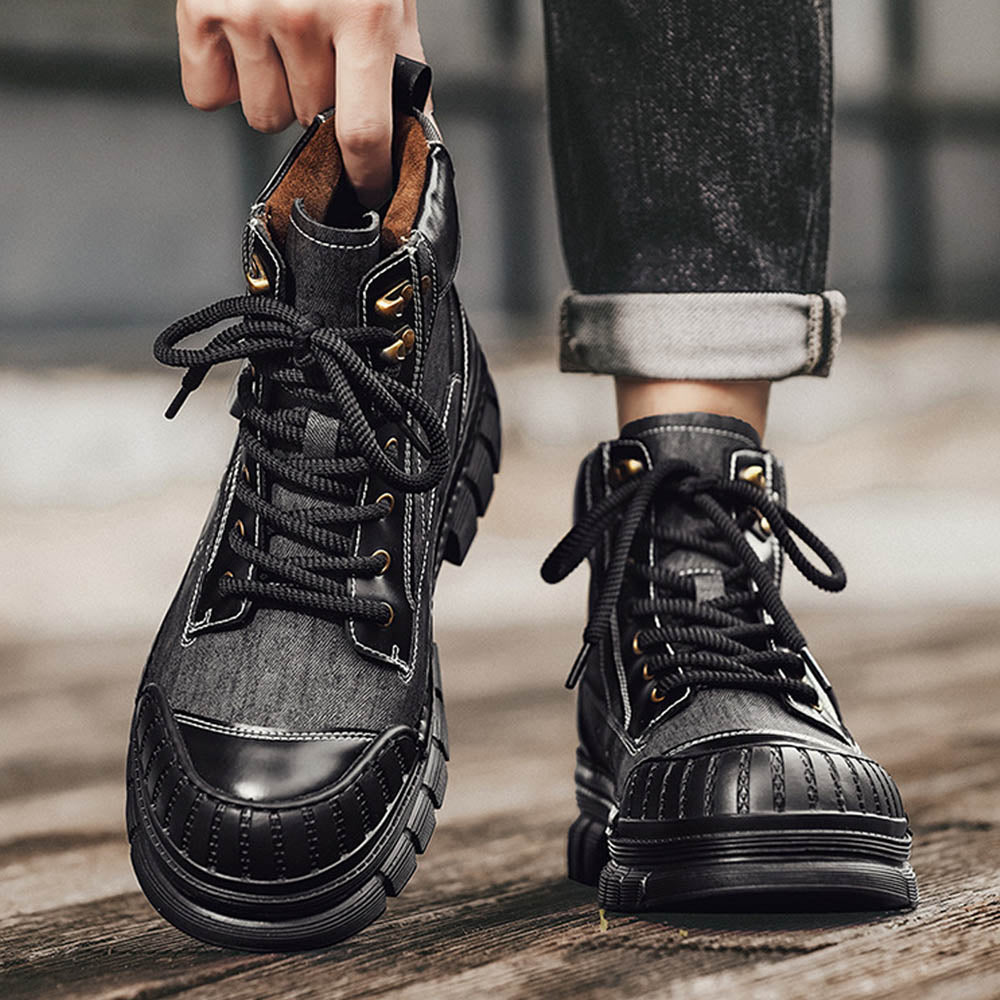 CALORA_ OakForge Veterlaarzen - Nubuck Leer, Lichtgewicht, Rubber Zool, Harde neus