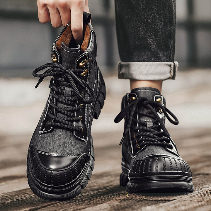 CALORA_ OakForge Veterlaarzen - Nubuck Leer, Lichtgewicht, Rubber Zool, Harde neus