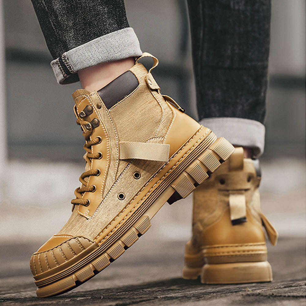 CALORA_ OakForge Veterlaarzen - Nubuck Leer, Lichtgewicht, Rubber Zool, Harde neus
