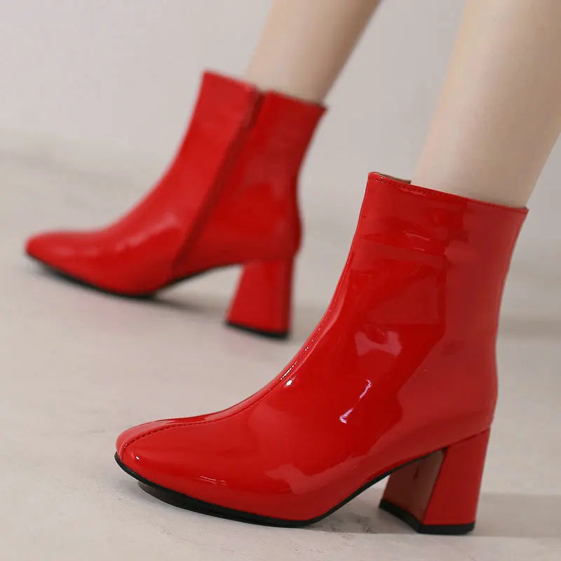 CALORA_ Olenna | Chique en warme hakken enkellaarsjes