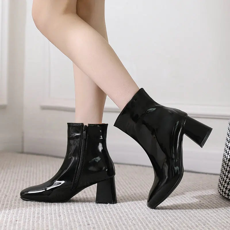 CALORA_ Olenna | Chique en warme hakken enkellaarsjes