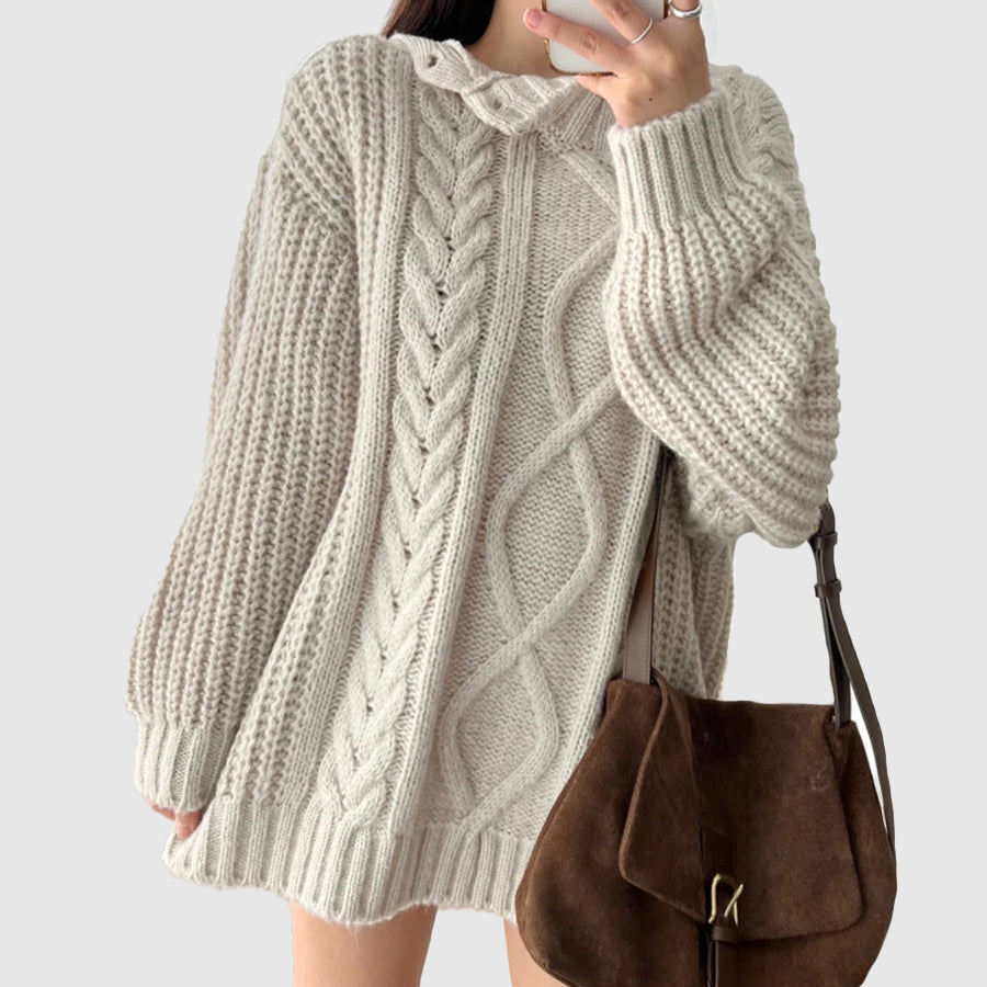 CALORA_ Open schouder bias trui voor herfst winter