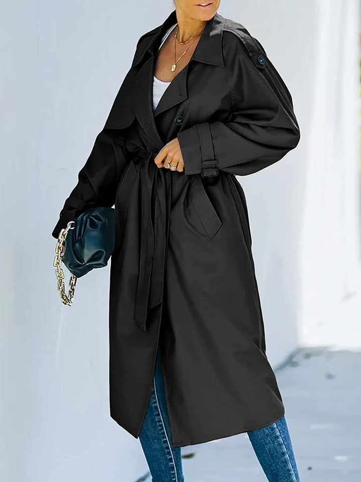 CALORA_ Pravina | Dubbele Lange Trenchcoat