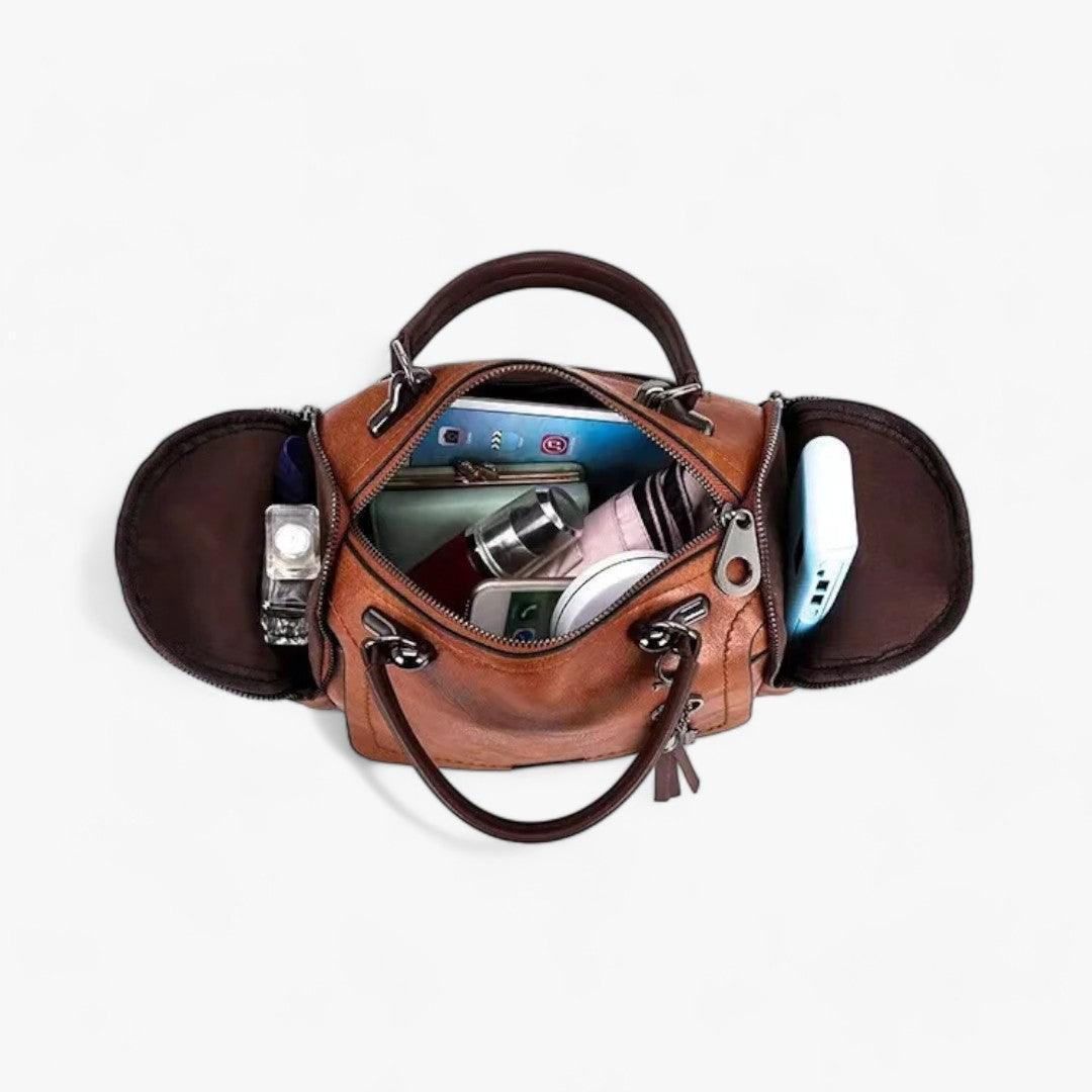 CALORA_ Premium Grote Kwast Leren Handtas