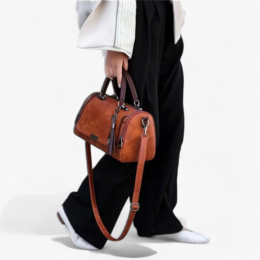 CALORA_ Premium Grote Kwast Leren Handtas